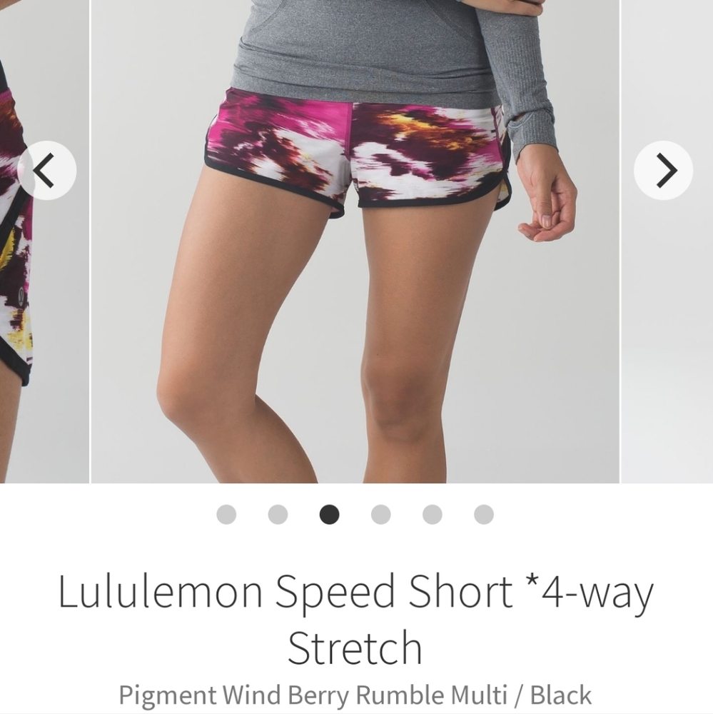 (4) lululemon Athletica Speed Short Activewear Workout Gym Sporty Athletic